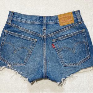 Levi’s 501 High Rise Distressed Denim Shorts